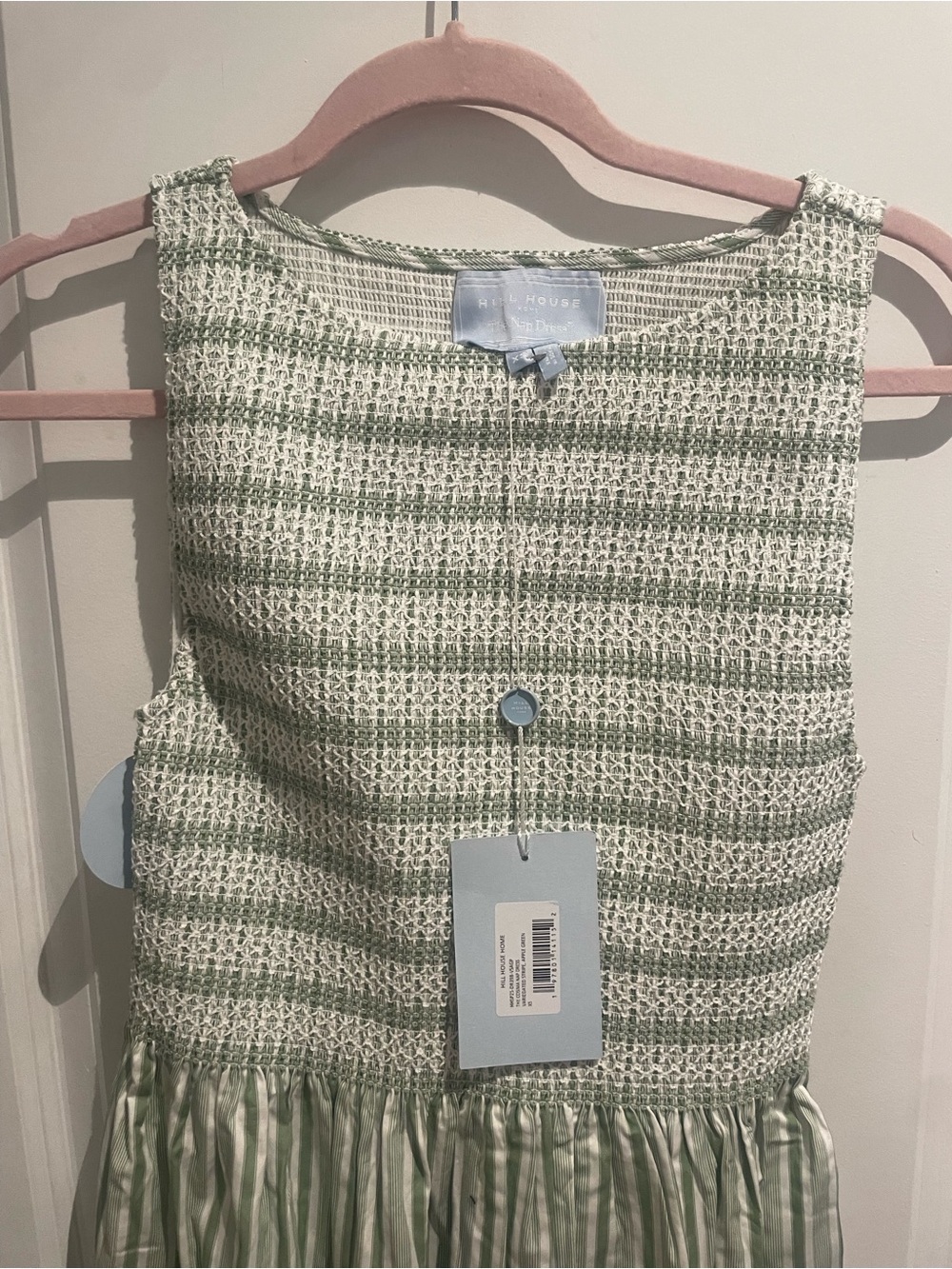 Hill House Home - The Nap Dress - Cosima Green and Cream Striped Smocked Dress - Picture 3 of 6